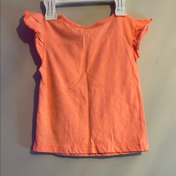 Little Lass Coral Flutter Sleeve Tee - Picture 3 of 3